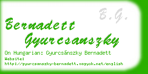 bernadett gyurcsanszky business card
