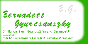 bernadett gyurcsanszky business card